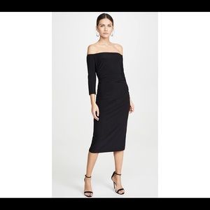 Norma Kamali - off the shoulder shirred dress